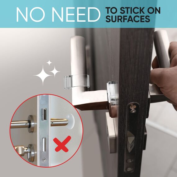 Strongest Home 8er-Pack Türstopper für Türgriffe - Transparente & unsichtbare Wandtürstopper, beschädigungsfreie Glastürstopper für Duschtüren, ohne Kleber, passend für alle Türgriffe