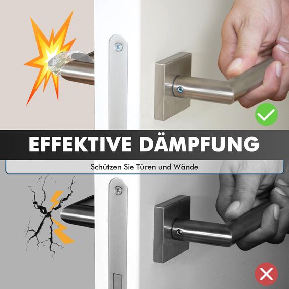 shinfly 6er Set Türstopper Klinke, Transparente PVC Türklinkenpuffer, Hochelastische Door Stopper, Wände und Türgriff Schutz, Ø18mm, Geeignet für Ø17mm-Ø20mm Türgriffe