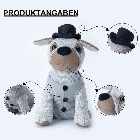 Forecronic Dekorativer Türstopper für Zuhause und Büro, beschwerter Stoff Innentürstopper, Tier-Türstopper, Ritter Hund