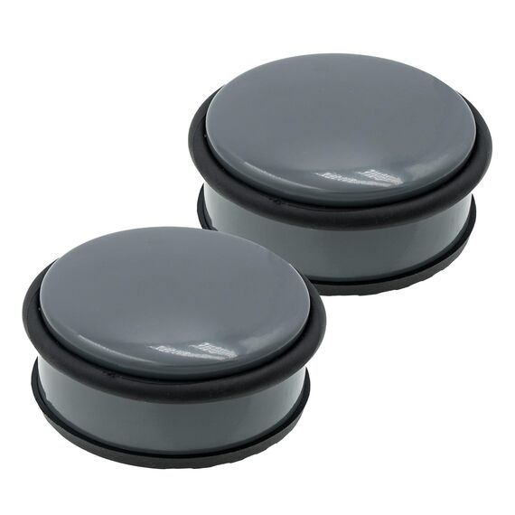 HRB Türstopper Edelstahl massiv - Schwerer Türstopper Boden mit modernen Design, Door Stopper versehen mit Gummiring zum Schutz der Türen (2, Grau)