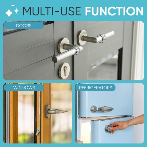 Strongest Home 8er-Pack Türstopper für Türgriffe - Transparente & unsichtbare Wandtürstopper, beschädigungsfreie Glastürstopper für Duschtüren, ohne Kleber, passend für alle Türgriffe