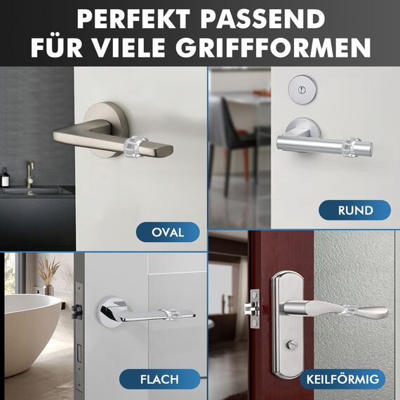 shinfly 6er Set Türstopper Klinke, Transparente PVC Türklinkenpuffer, Hochelastische Door Stopper, Wände und Türgriff Schutz, Ø18mm, Geeignet für Ø17mm-Ø20mm Türgriffe