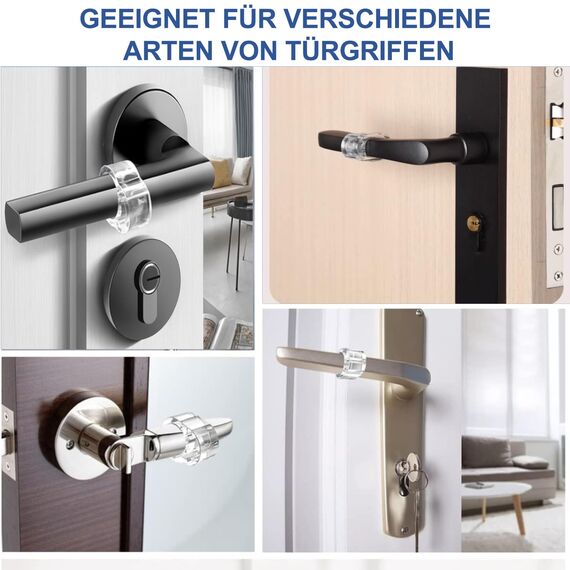 Türklinkenpuffer - 8er Set Türstopper Klinke, Transparente Türstopper für Türklinke, Türgriff und Fensterklinke Anschlagdämpfer Stopper zum Schutz vor Macken, Ø18mm, Für die meisten Türgriffe Geeignet
