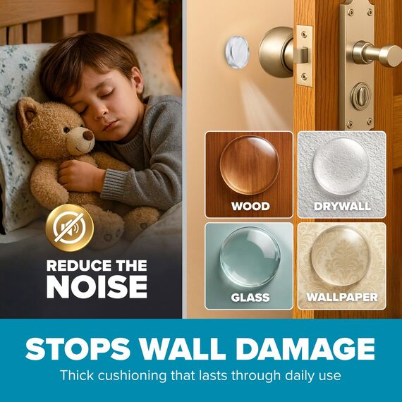 Strongest Home Wand-Türgriff-Stopper-Set. 12 Stück klarer Gummi-Türgriff, rundes Wandschild-Kissen. Quiet Wall Protector für Türgriff. Guard Door Bumper Wall Protector Schalldämpfer. Selbstklebend