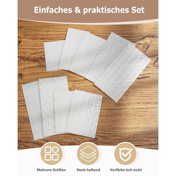 VABNEER Elastikpuffer Transparent Selbstklebend, Silikon Schutzpuffer Möbelpuffer Gummipuffer zur Lärmdämpfung Verhindern Rutschen und Kratzer (325, 6.4-20.6mm)