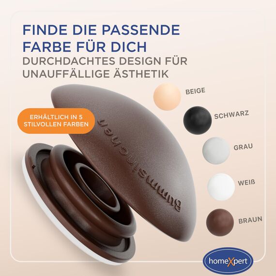 homeXpert Türstopper Wand Braun selbstklebend [10 Stück] - Ø 40 mm - kleiner Wandpuffer für Wandschutz - Türpuffer Wand für Türanschlag, Türgriffschutz, Türklinken Stopper