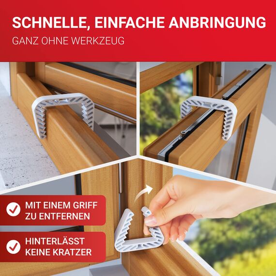 LouMaxx Fensterstopper 6er Set – Fensterklammer – Klemmschutz Fenster – Zuverlässige Sicherheit