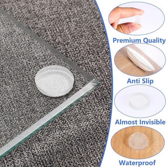 16 Stück Elastikpuffer Selbstklebend Transparent (20x5 mm) – rutschfeste Gummipuffer & Türstopper für Wand, Möbel und Glas – Geräuschdämpfende Anschlagpuffer & Wandschutz