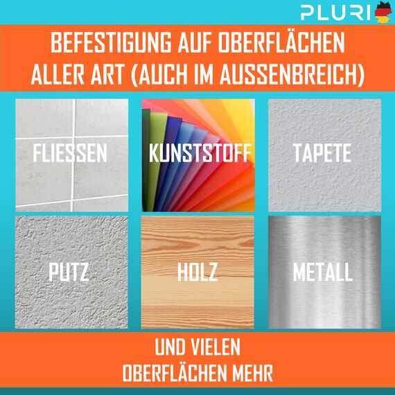 PLURI - Premium Türstopper Wand Edelstahl [3er Set] - GRATIS Befestigungsmaterial, Wandmontage mit Schrauben & Dübeln – Gummi-Puffer schützt Türgriff, Türklinke und Wand, Weiß