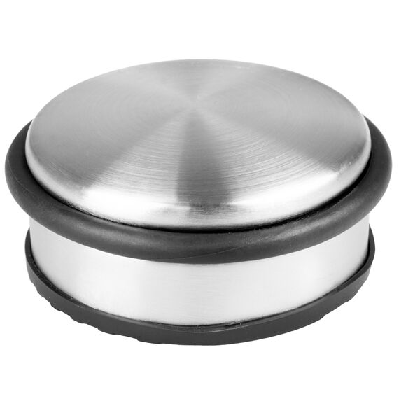HRB Türstopper, Edelstahl massiv - Schwerer Türstopper Boden 1,2 Kg/Stk., Door Stopper im modernen Design versehen mit Gummiring zum Schutz der Türen