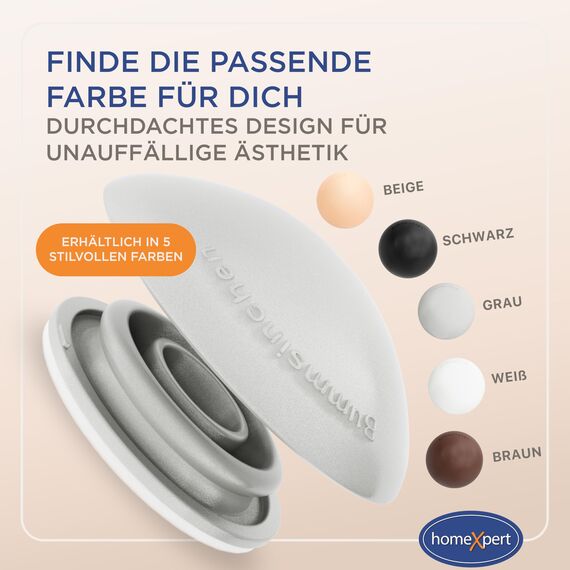homeXpert Türstopper Wand Grau selbstklebend [10 Stück] - Ø 40 mm - kleiner Wandpuffer für Wandschutz - Türpuffer Wand für Türanschlag, Türgriffschutz, Türklinken Stopper