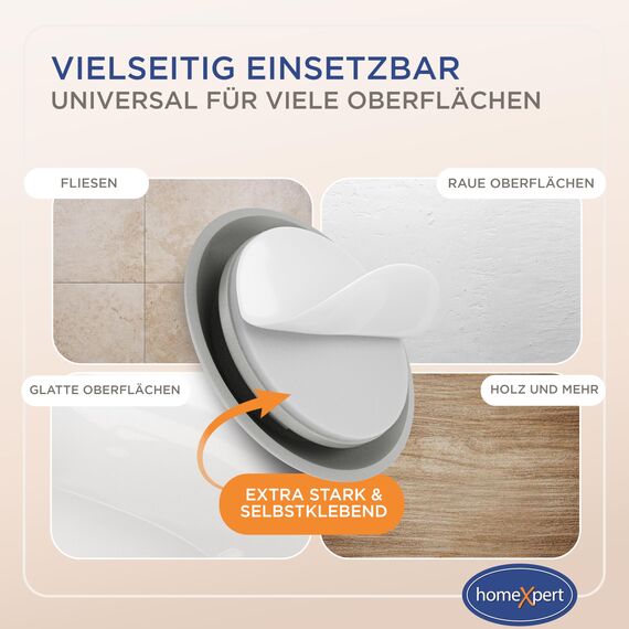 homeXpert Türstopper Wand Grau selbstklebend [10 Stück] - Ø 40 mm - kleiner Wandpuffer für Wandschutz - Türpuffer Wand für Türanschlag, Türgriffschutz, Türklinken Stopper