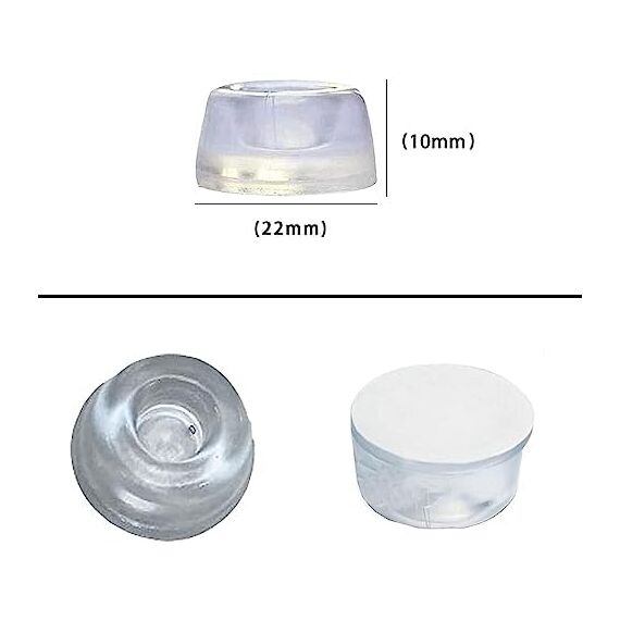 JKDHJK 24 Stück Selbstklebende Gummifüße Silikonpads Transparente Elastische Puffer Dämpfer Stoßdämpfende Knöpfe Stoßfängerpolster Für Alle Arten Von Türstoppern Küchenmöbelschutz Schallabsorption
