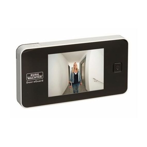 BURG-WÄCHTER Digitaler Türspion Door eGuard, Elektronischer Türspion mit Kamera und Monitor, Ohne Nachtsicht, Türstärke 38-110 mm, 3,2 Zoll Display, DG 8100, Schwarz