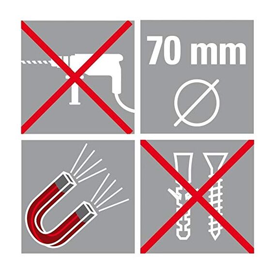 UNITEC Magnethalterung für Rauchmelder, Feuermelder, Rauchwarnmelder, rund, 70 mm Durchmesser, extrem starker Magnet, Montage ohne Werkzeug
