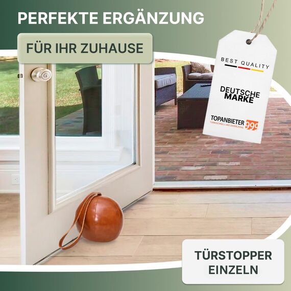 TOPANBIETER 999 Dekorativer Türstopper PU Lederball mit Schlaufe Türhalter Fensterpuffer Bodenstopper Tür Stopper (PU Lederball mit Schlaufe)