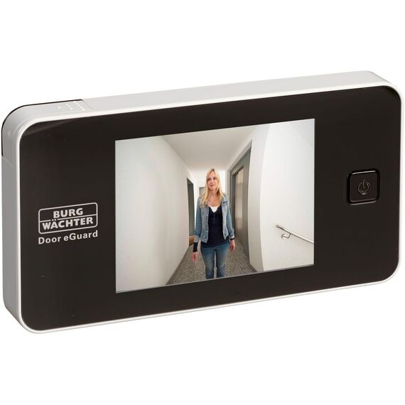 BURG-WÄCHTER Digitaler Türspion Door eGuard, Elektronischer Türspion mit Kamera und Monitor, Ohne Nachtsicht, Türstärke 38-110 mm, 3,2 Zoll Display, DG 8100, Schwarz