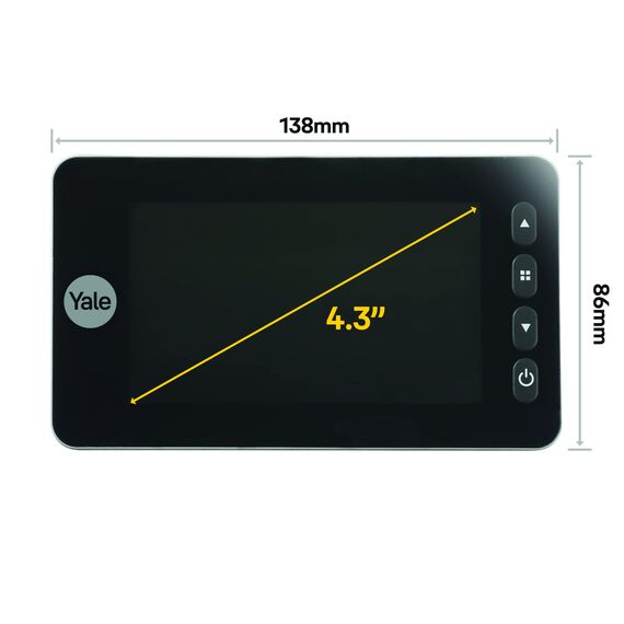 Yale Digital Door Viewer Auto Imaging -5800 - Gold - Nimmt Bilder/Videos auf - integrierte Türklingel - Live-Anzeige - Bewegungserkennung - Messing