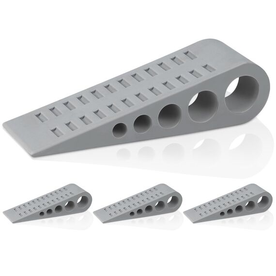 Optish 4 Stück Türstopper Keil für alle Böden, Türkeil Stapelbar Hochleistungs, Gummikeil, Türkeile Rutschfest Gummi Schädigt den Boden Nicht, Türstopper Gummi für Haus, Büro und Schule, Gray