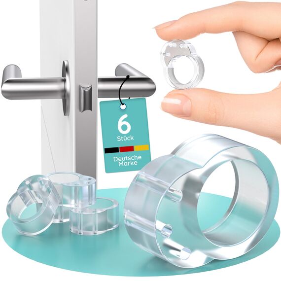 Türstopper Klinke [6 Stück] – Türklinkenpuffer transparent aus Silikon, Türgriff Stopper & Türklinken Stopper – Wandschutz Türklinke & Türgriff Schutz, Türstopper Griff