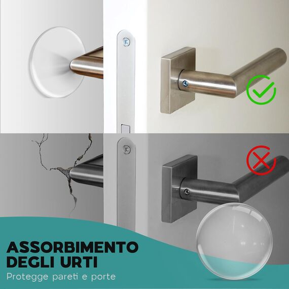shinfly Türstopper Wand Selbstklebend, 6 Stück 40x9 mm Türpuffer Wand Bummsinchen, Wandschutz für Verschiedene Oberflächen, Wandtürstopper, Türgriffschutz bei Wänden, Vermeidet Effektiv Lärm