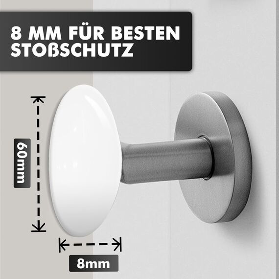 shinfly Türstopper Wand Selbstklebend, 6 Stück 60x8 mm Türpuffer Wand Bummsinchen, Wandschutz für Verschiedene Oberflächen, Wandtürstopper, Türgriffschutz bei Wänden, Vermeidet Effektiv Lärm