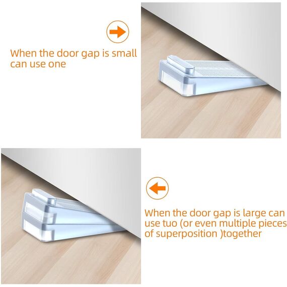 Türstopper Boden, Yosemy 6 Stück Gummi Türkeil Rutschfest Höhenverstellbar Fensterstopper Keil, Ungiftig Kein Unangenehmer Geruch, für Alle Hartböden,Badezimmer, Balkontür, Kinderzimmer-Transparent