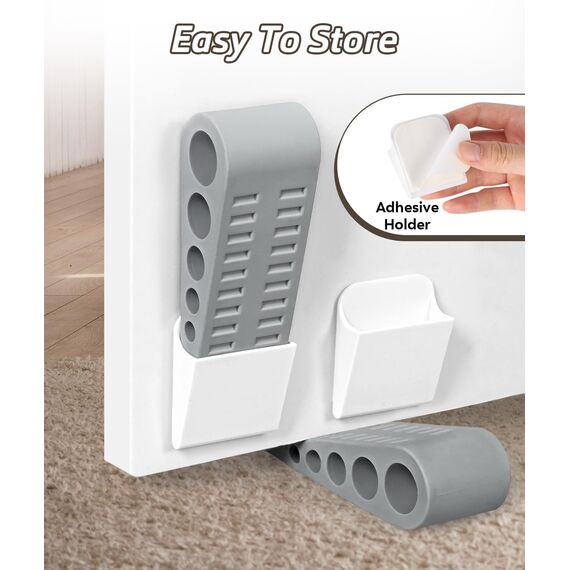 Optish 4 Stück Türstopper Keil für alle Böden, Türkeil Stapelbar Hochleistungs, Gummikeil, Türkeile Rutschfest Gummi Schädigt den Boden Nicht, Türstopper Gummi für Haus, Büro und Schule, Gray