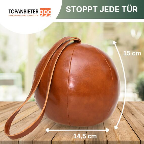 TOPANBIETER 999 Dekorativer Türstopper PU Lederball mit Schlaufe Türhalter Fensterpuffer Bodenstopper Tür Stopper (PU Lederball mit Schlaufe)
