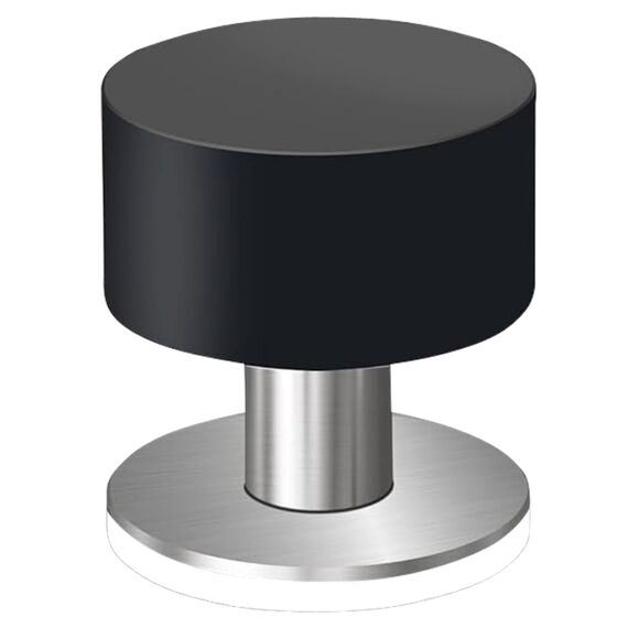 PLURI Premium Türstopper Wand selbstklebend 1er Set Schwarz Wandpuffer Gummipuffer Bodentürstopper Türstopper Türgriff Wandschutz Türbügel Wandmontage Bodenmontage