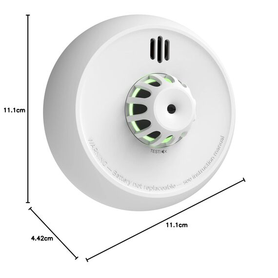 X-Sense funkvernetzter Hitzemelder mit versiegelter 10-Jahres-Batterie und einfacher Installation, Wärmemelder kompatibel mit Basisstation, XH02-M, 1-Pack