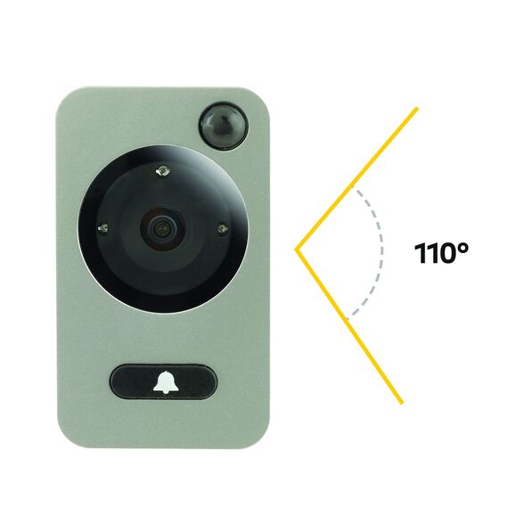 Yale Digital Door Viewer Auto Imaging- 5800 - Silber - Aufgenommen Bilder/Videos - Integrierte Türklingel - Live -Betrachtung - Bewegungserkennung - Silber