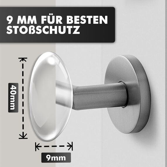 shinfly Türstopper Wand Selbstklebend, 6 Stück 40x9 mm Türpuffer Wand Bummsinchen, Wandschutz für Verschiedene Oberflächen, Wandtürstopper, Türgriffschutz bei Wänden, Vermeidet Effektiv Lärm