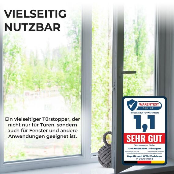 TOPANBIETER 999 2er Set Deko Türstopper Jute für den Boden und als Schutz für die Wand Türhalter Fenterpuffer Bodenstopper Tür Stopper Seemannsknoten Sack für Klinke geeignet