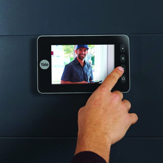 Yale Digital Door Viewer Auto Imaging- 5800 - Silber - Aufgenommen Bilder/Videos - Integrierte Türklingel - Live -Betrachtung - Bewegungserkennung - Silber