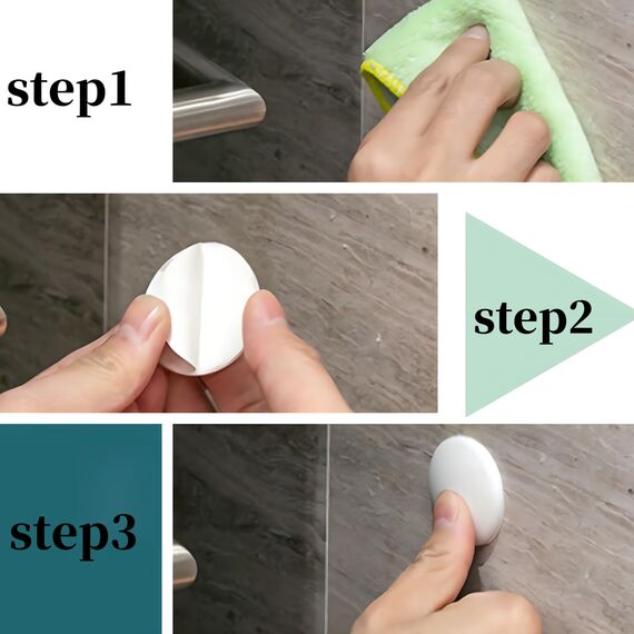 Wandschutz von Türknauf-Efbock Weiß Silikon-Türstopper Wandschutz-Premium-Türstoßstangen-Wandschutz für Zuhause oder Büro – Selbstklebender Türgriff-Stoßstangenschutzstopper Gummistopper 6stück