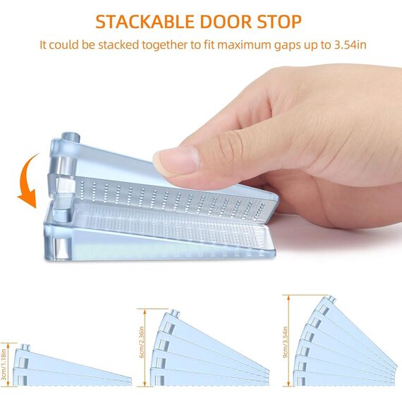 Türstopper Boden, Yosemy 6 Stück Gummi Türkeil Rutschfest Höhenverstellbar Fensterstopper Keil, Ungiftig Kein Unangenehmer Geruch, für Alle Hartböden,Badezimmer, Balkontür, Kinderzimmer-Transparent