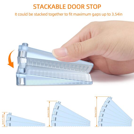 Türstopper Boden, Yosemy Gummi Türkeil Rutschfest Höhenverstellbar Fensterstopper Keil, Ungiftig Kein Unangenehmer Geruch, für Alle Hartböden,Badezimmer, Balkontür, Kinderzimmer (Transparent, 8stk)