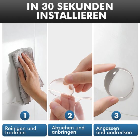 shinfly Türstopper Wand Selbstklebend - 18 stück Wandtürstopper, 40x9 mm -wandschutz, Door stopper Türen und Wände, Türstopper Wand selbstklebend für Schlafzimmer und Küche (transparent)