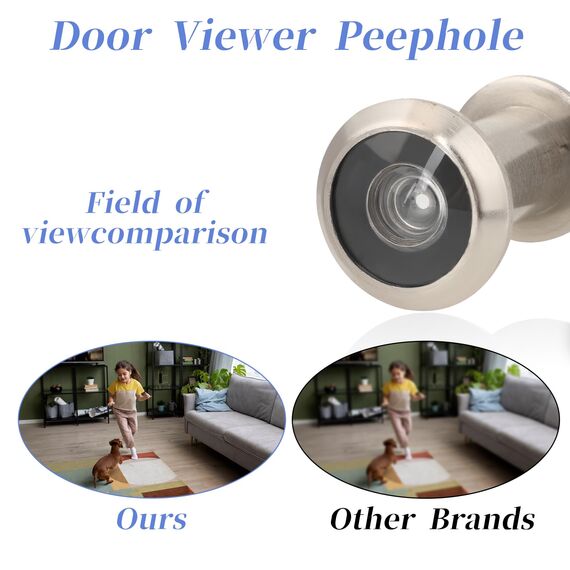 Türspion mit Sichtschutz 200° Weitwinkel Optische Glaslinsen Bohrloch Ø 16mm Spion mit Bohrer Einstellbare Länge Türspion für 35-60mm Dicke Türen