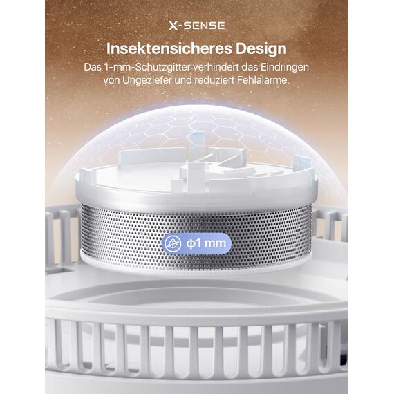 X-Sense Rauchmelder mit 10 Jahre Batterie und Magnethalterung, Feuermelder, TÜV Rheinland-Zertifiziert, mit Stummschalt- und Selbsttest-Funktion, SD11, 1er Set