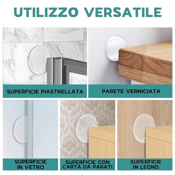 shinfly Türstopper Wand Selbstklebend, 6 Stück 40x9 mm Türpuffer Wand Bummsinchen, Wandschutz für Verschiedene Oberflächen, Wandtürstopper, Türgriffschutz bei Wänden, Vermeidet Effektiv Lärm