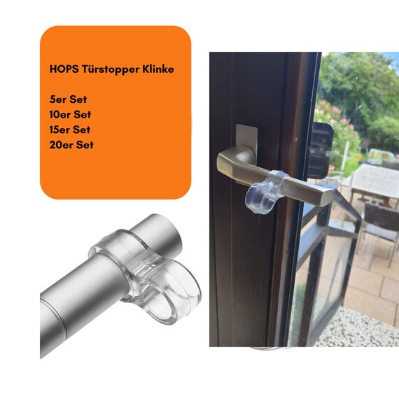 HOPS Türstopper klinke Türklinkenpuffer Türklinken stopper, 5er-10er-15er-20er Set, türgriff stopper, türgriff schutz, türstopper türklinke, türstopper griff, türklinkenpuffer transparent