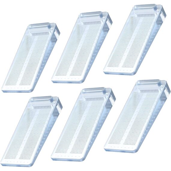 Türstopper Boden, Yosemy 6 Stück Gummi Türkeil Rutschfest Höhenverstellbar Fensterstopper Keil, Ungiftig Kein Unangenehmer Geruch, für Alle Hartböden,Badezimmer, Balkontür, Kinderzimmer-Transparent