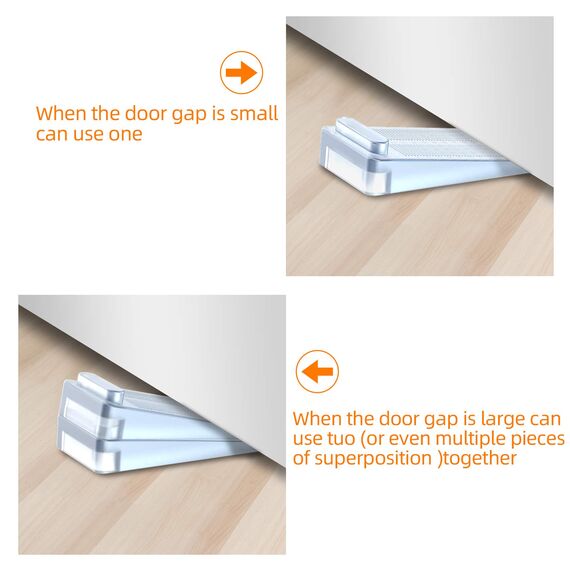 Türstopper Boden, Yosemy Gummi Türkeil Rutschfest Höhenverstellbar Fensterstopper Keil, Ungiftig Kein Unangenehmer Geruch, für Alle Hartböden,Badezimmer, Balkontür, Kinderzimmer (Transparent, 8stk)