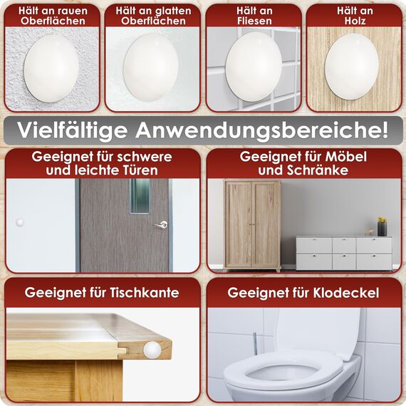WEIDEBACH® 12x dezente Türstopper Wand, weiße Türpuffer, 40x8 mm selbstklebend, Elastikpuffer für jede Oberfläche, Gummistopper, Türpuffer Wand, Puffer