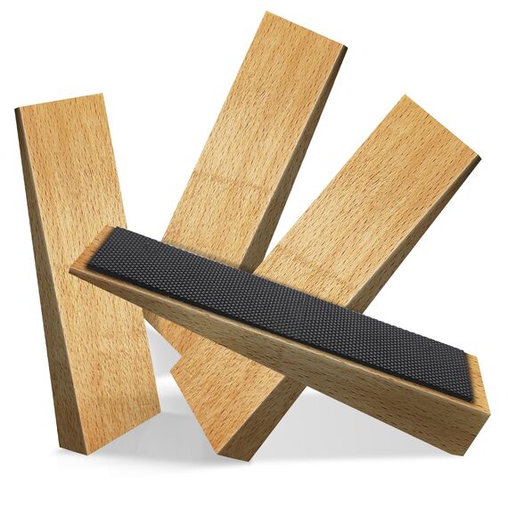 4er Pack Holz-Türstopper - Fester Türstopper boden - Türstoppers rutschfest für alle Böden - Holzkeile für alle Arten von Türen - Jeder Türkeile 0,6 Zoll dick, 4,7 Zoll lang mit Gummi - Door Stopper