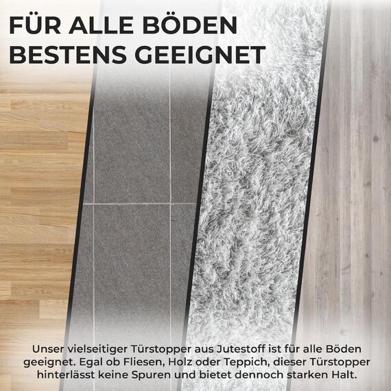 TOPANBIETER 999 2er Set Deko Türstopper Jute für den Boden und als Schutz für die Wand Türhalter Fenterpuffer Bodenstopper Tür Stopper Seemannsknoten Sack für Klinke geeignet