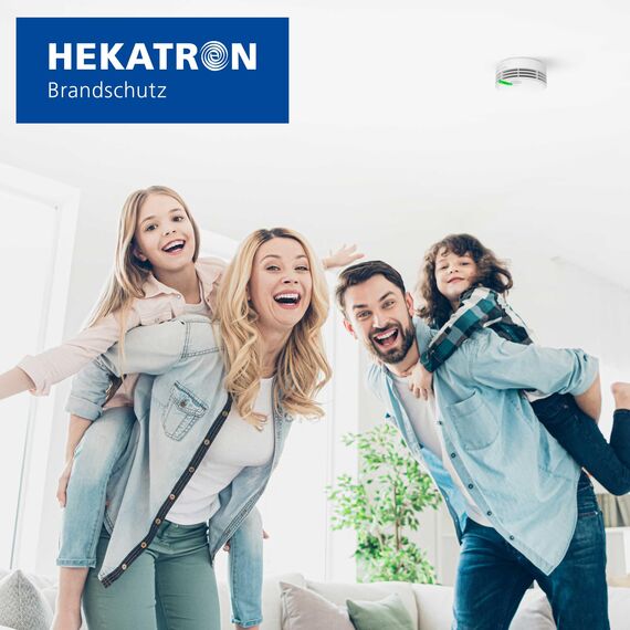 Hekatron Genius Plus – Rauchmelder 10 Jahre Batterie – Testsieger Stiftung Warentest – Made in Germany – inkl. 2X Klebepad – App-unterstützt – Feuermelder – mehrsprachig – 2 Stück