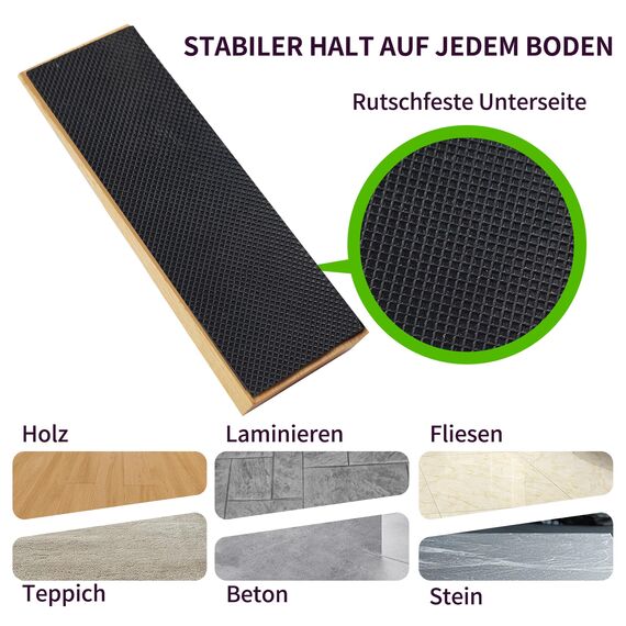 2er Pack Holz-Türstopper - Fester Türstopper boden -Rutschfeste Türstoppers boden für alle Türtypen und Böden - Jeder Türkeile 2 Zoll dick, 6,3 Zoll lang mit Gummi - Door Stopper